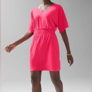 WHBM Azalea Kimono Sleeve Smocked Waist Dress